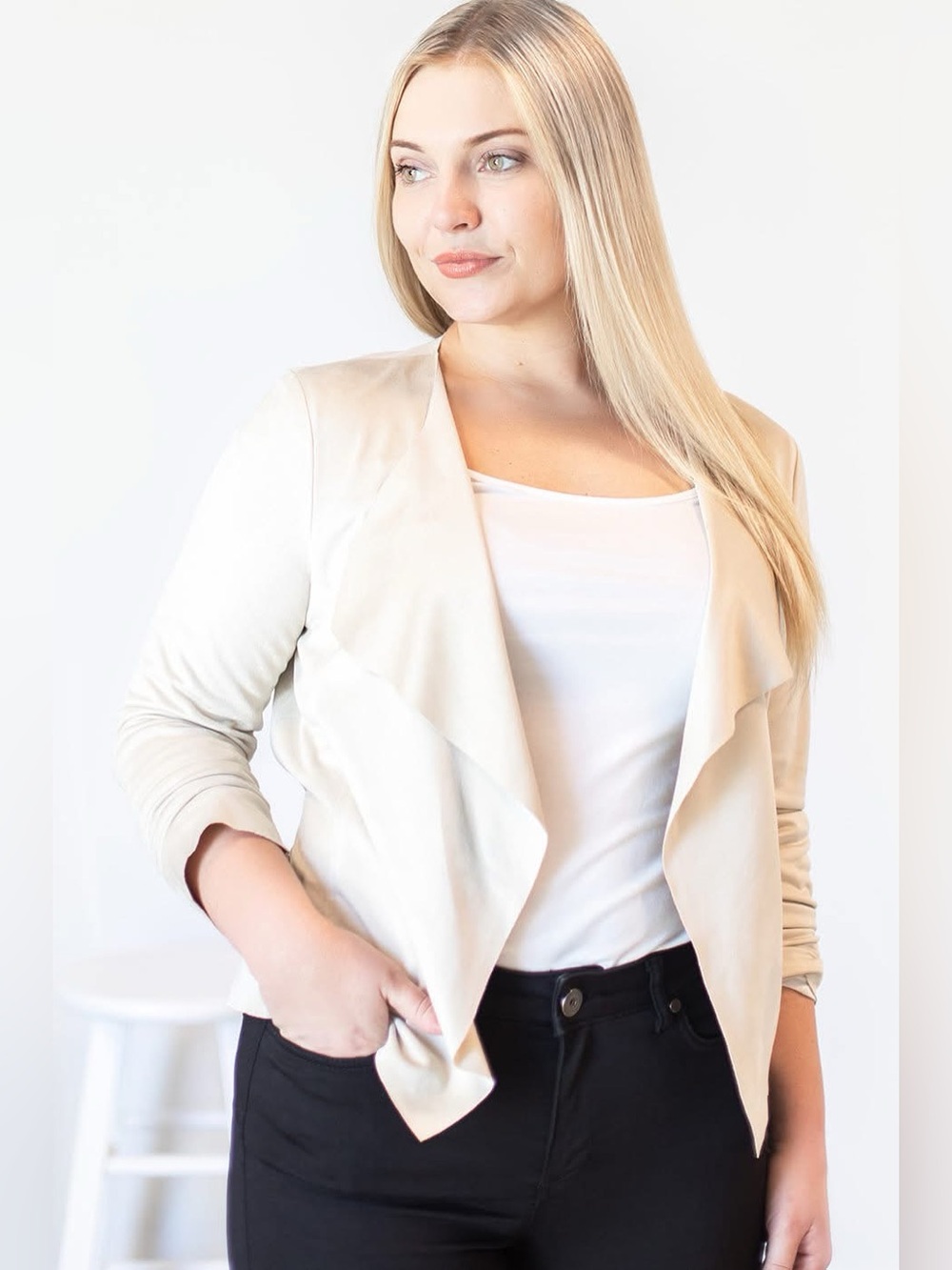 Friend or Faux Jacket (NWT) Oatmeal, Size Medium